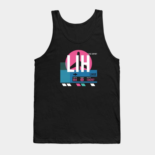 Lihue (LIH) Kauai Airport // Sunset Baggage Tag Tank Top by Now Boarding